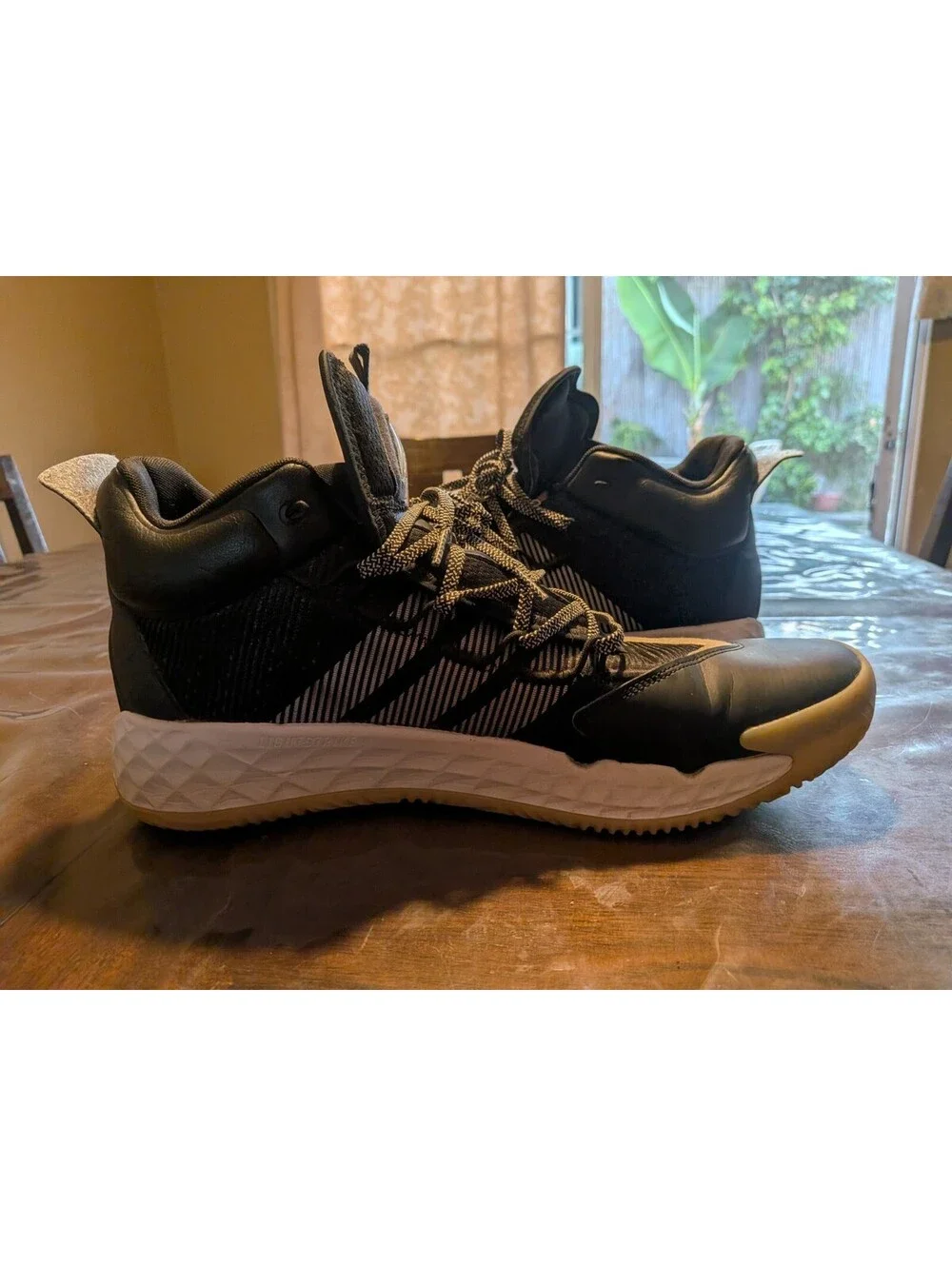 Adidas Pro Boost Mid Black/White Basketball Shoes FW9512  Men's size 15-Adidas